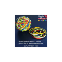LÄUFER Gummibänder Rondella Rubberball, ca. Ø 60 mm, bunt, ca. 200 Bänder 50960