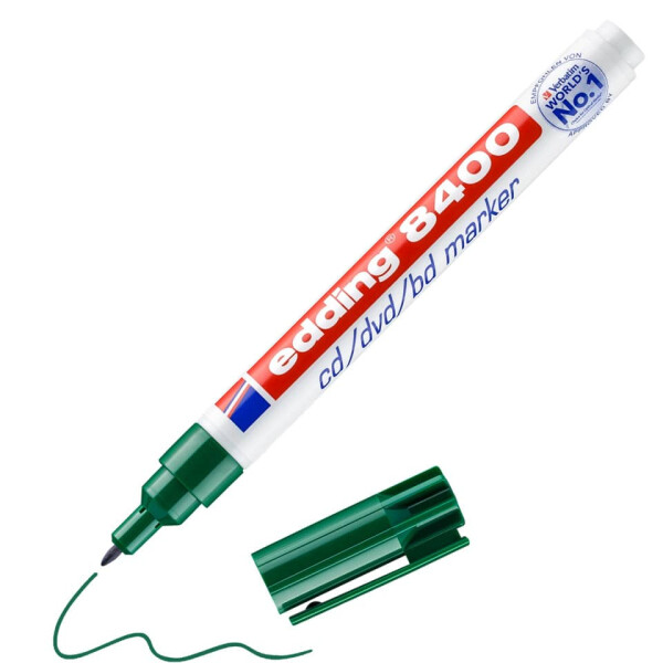EDDING CD-Marker 8400, 0,5-1mm, Rundspitze, grün 4-8400004