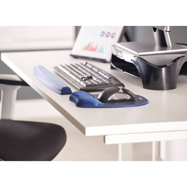 FELLOWES Handgelenkauflage Memory Foam, Textil, 196 x 230 x 20 mm, saphir 9172801