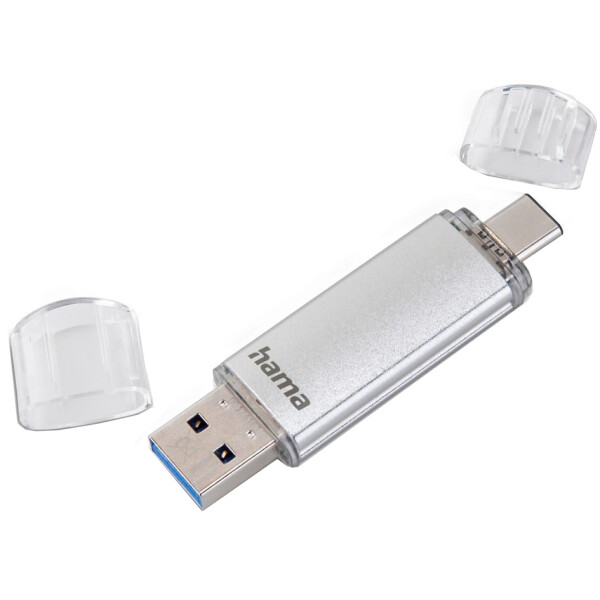 hama USB 3.0 3.1 Speicherstick "C-Laeta", 64 GB, silber