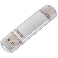 hama USB 3.0 3.1 Speicherstick "C-Laeta", 64 GB, silber