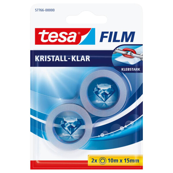 TESA Klebeband tesafilm kristallklar, 10 m x 15 mm, 2 St&uuml;ck 57766-00000-00