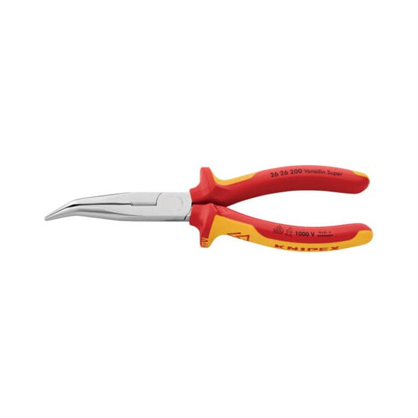 Knipex Flachzange gewinkelt 20cm rot gelb 2626200