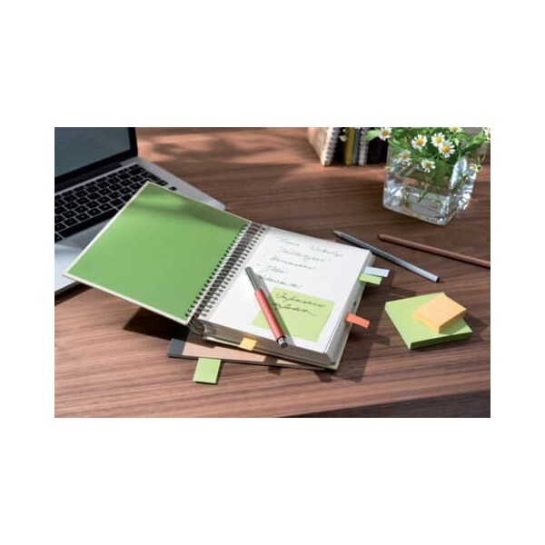 Post-it Haftnotizblock Recycling Notes, 76x76mm, Farbe: mint, hellblau, rosa, flamingopink, 6 x 100 Blatt