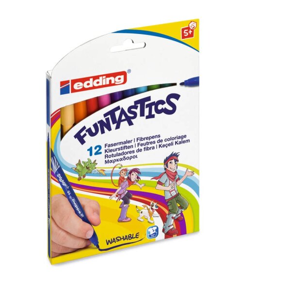 EDDING Kinderfasermaler Funtastic, 1mm, 12 St&uuml;ck, sortiert 4-15-12-1