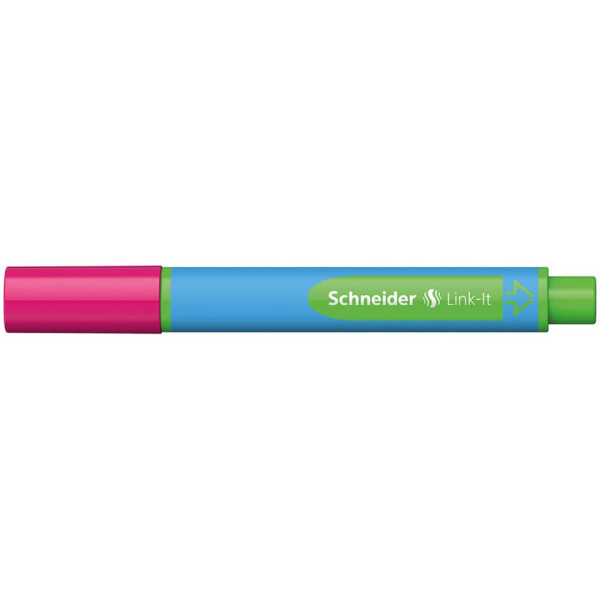 SCHNEIDER Kugelschreiber Slider Link-It, Kappenmodell, XB, pink, Schaftfarbe: cyan 50-154509