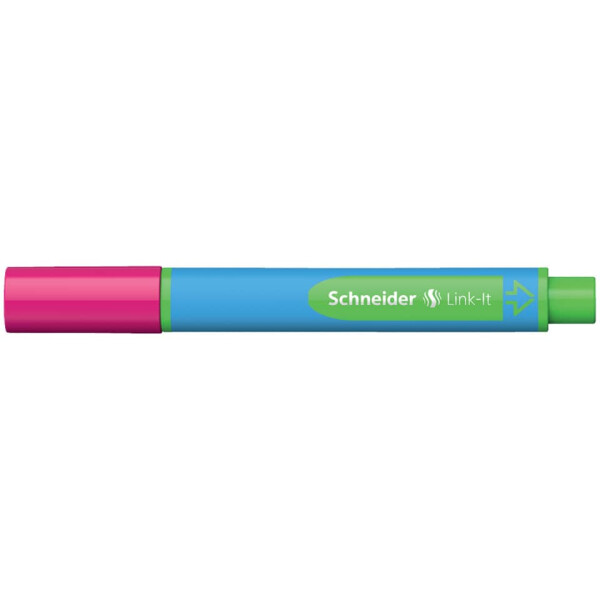 SCHNEIDER Kugelschreiber Slider Link-It, Kappenmodell, XB, pink, Schaftfarbe: cyan 50-154509