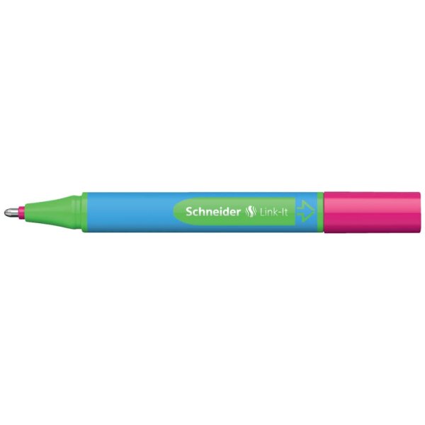 SCHNEIDER Kugelschreiber Slider Link-It, Kappenmodell, XB, pink, Schaftfarbe: cyan 50-154509