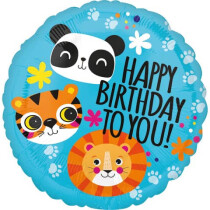 amscan Folienballon Löwe Tiger Panda Happy Birthday...