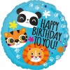 amscan Folienballon Löwe Tiger Panda Happy Birthday to you