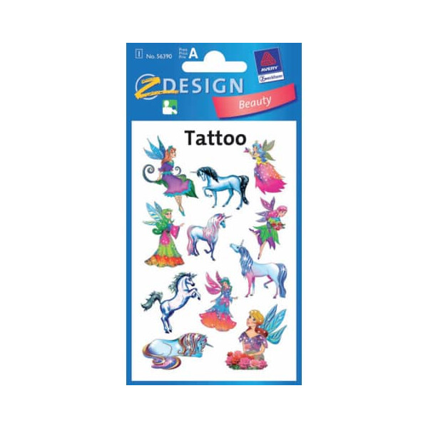 AVERY Zweckform Tattoo Elfen+Einhorn farbig ZWECKFORM