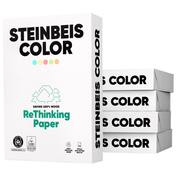 STEINBEIS Kopierpapier Magic Colour-Recycling, A4, 80g m&sup2;, 500 Blatt, gelb 802-30A80S
