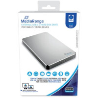MediaRange Festplatte HDD extern 2TB silber
