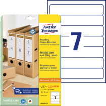 AVERY Zweckform Ordner-Etiketten Recycling, A4, 38 x 192 mm, 30 Bogen 210 Etiketten, naturweiß