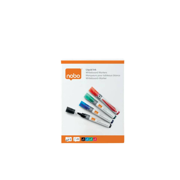 NOBO Whiteboardmarker, 3mm, Rundspitze, 4 St&uuml;ck, sortiert 1902408