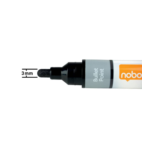 NOBO Whiteboardmarker, 3mm, Rundspitze, 4 St&uuml;ck, sortiert 1902408