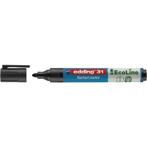 edding Flipchartmarker 31 Eco Line 1,5-3mm schwarz nachfüllbar Rundspitze