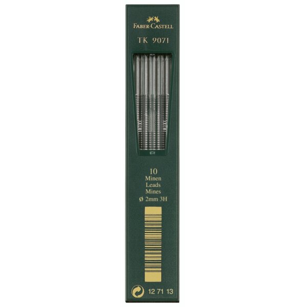 FABER-CASTELL Fallmine TK-9071 3H, 2mm, 10 St&uuml;ck, schwarz 127113