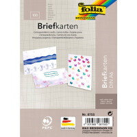 folia Briefkarte, A6, 190 g qm, weiß, einfach, 100...