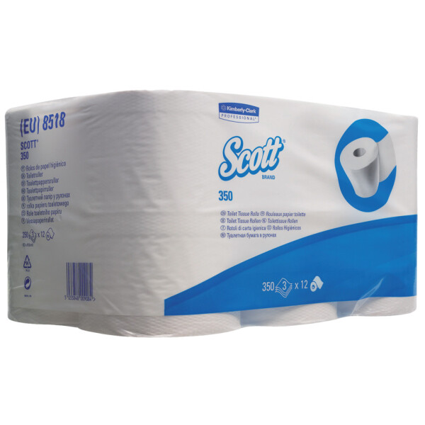 SCOTT Toilettenpapier, 3-lagig, 6 Rollen, hochwei&szlig; 8518