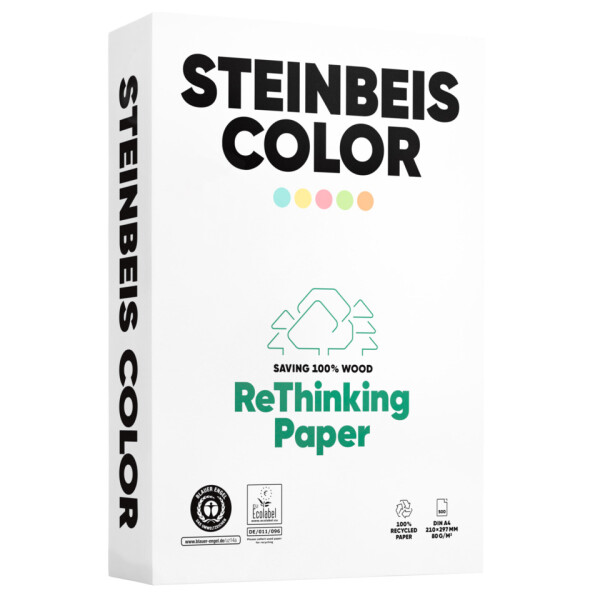 STEINBEIS Kopierpapier Magic Colour-Recycling, A4, 80g m&sup2;, 500 Blatt, blau 802-70A80S