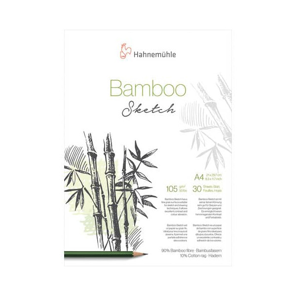 Hahnemühle Skizzenbuch Bamboo A4 105g qm weiß HAHNEMÜHLE 10628561 30 Blatt