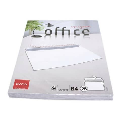 ELCO Briefhülle Office B4 ohne Fenster, Haftklebung, 120g m², weiß, 25 Stück