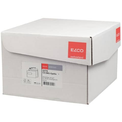 ELCO Briefhülle Premium C5 mit Fenster, Haftklebung, 80g m², weiß, 500 Stück