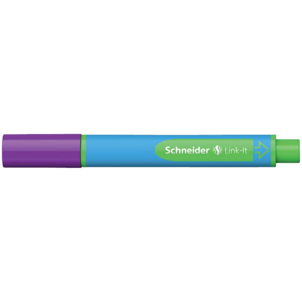 SCHNEIDER Kugelschreiber Slider Link-It, Kappenmodell, XB, violett, Schaftfarbe: cyan 50-154508