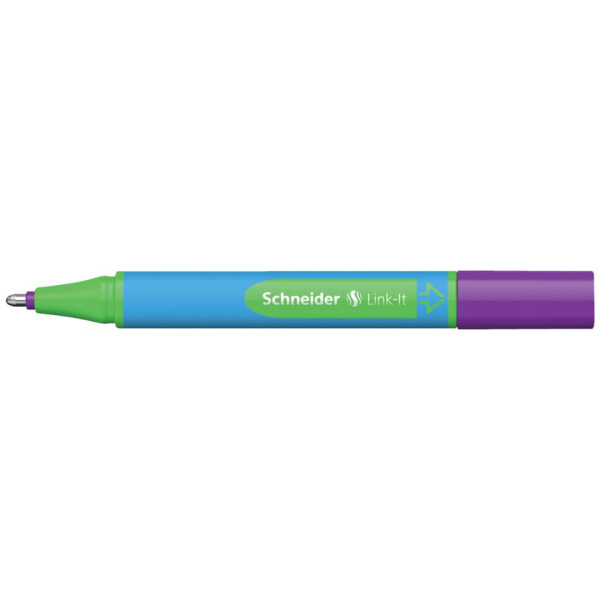 SCHNEIDER Kugelschreiber Slider Link-It, Kappenmodell, XB, violett, Schaftfarbe: cyan 50-154508