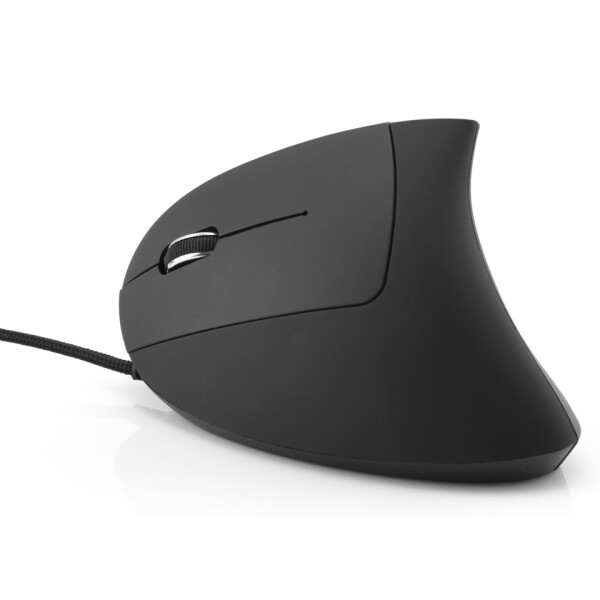 MEDIARANGE Maus kabelgebunden, Linksh&auml;nder, 6 Tasten, 2400dpi, optisch, schwarz grau MROS231
