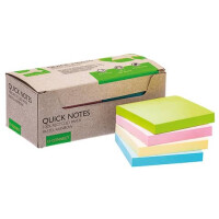 Q-Connect Haftnotizblock 12ST Recycling pastell 76x76mm