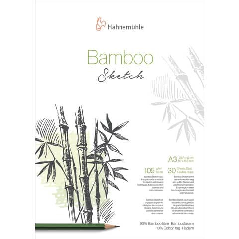 Hahnemühle Skizzenbuch Bamboo A3 105g qm weiß HAHNEMÜHLE 10628562 30 Blatt