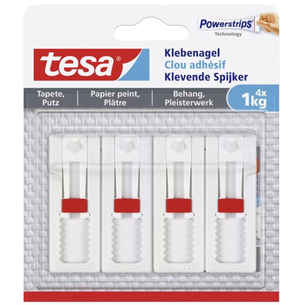 tesa Powerstrips Klebenagel f&uuml;r Tapeten und Putz, 2,0 kg