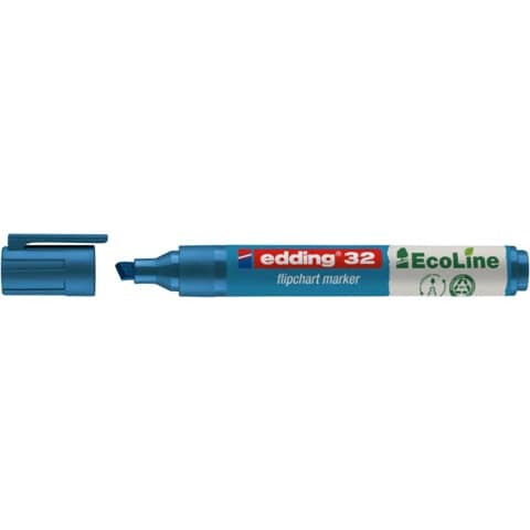 edding Flipchartmarker 32 Eco Line 1-5mm blau nachfüllbar Keilspitze
