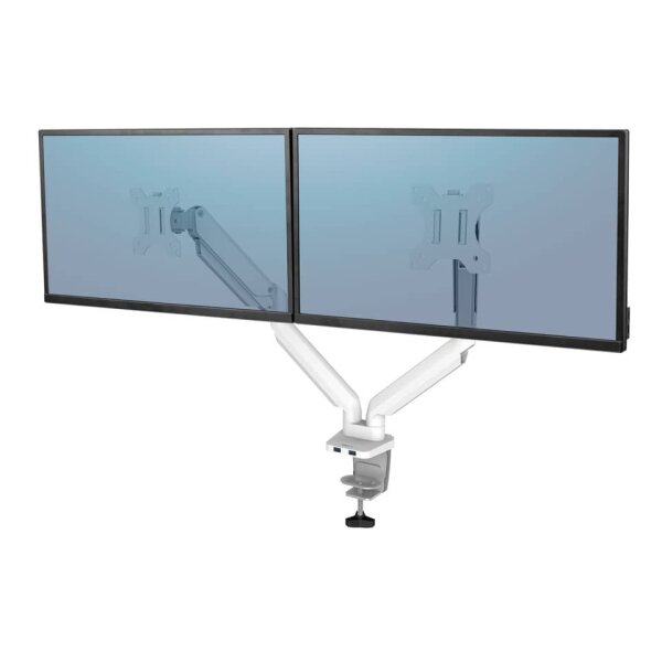 FELLOWES Doppel-Monitorarm Platinum Series, wei&szlig;, 8 kg, Klemme Kabeldurchf&uuml;hrung 8056301