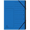 EXACOMPTA Ordnungsmappe mit Gummizug, innen schwarz, 7 Fächer, A4 blau