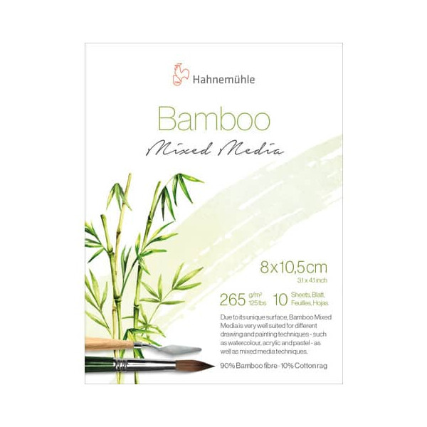 Hahnemühle Skizzenblock Bamboo 10 Blatt 265 g qm 8x10,5cm naturweiß HAHNEMÜHLE 10603074