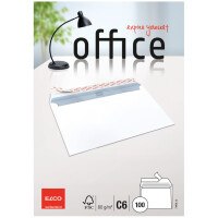 ELCO Briefumschlag Office ohne Fenster, C6, 80g m², haftklebend, 100 Stück, weiß 74454-12