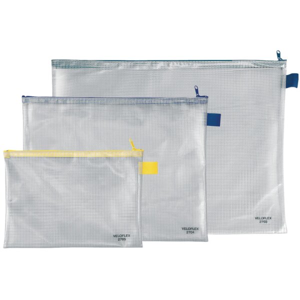 VELOFLEX Rei&szlig;verschlusstasche, A4, transparent 2704 000
