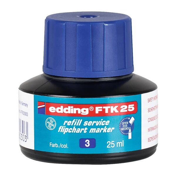 EDDING Nachf&uuml;lltinte FTK 25, Flipchartmarker, 25ml, blau 4-FTK25003