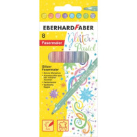 EBERHARD FABER Fasermaler 8ST Glitter Pastell sortiert