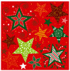 PAPSTAR Weihnachts-Motivservietten "Heavenly Stars", rot