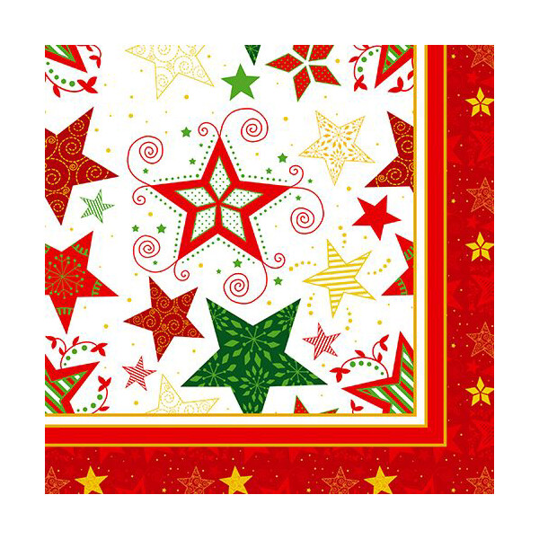 PAPSTAR Weihnachts-Motivservietten "Heavenly Stars", wei&szlig;