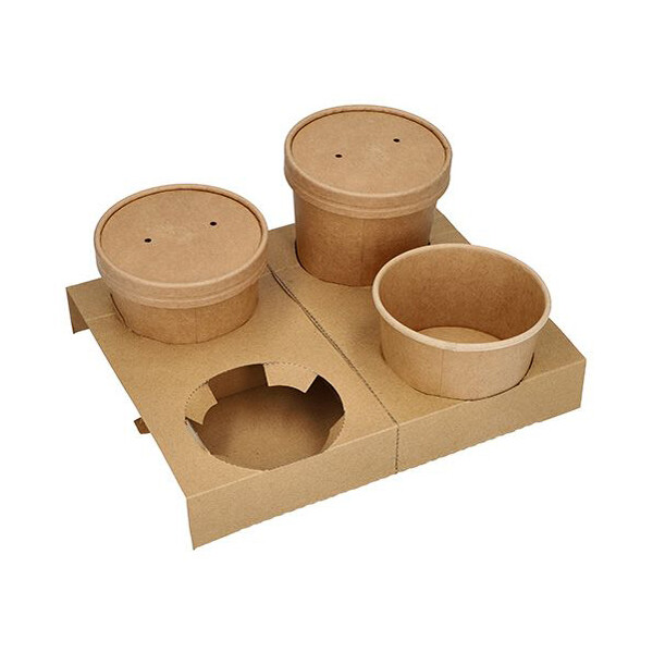 PAPSTAR Bechertr&auml;ger "pure", aus Pappe, f&uuml;r 4 Suppenbecher