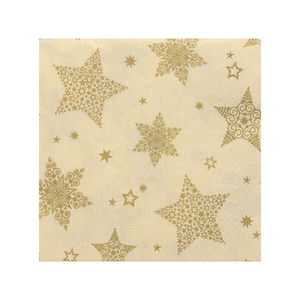 PAPSTAR Weihnachts-Motivservietten "Christmas Shine", creme