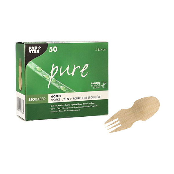 PAPSTAR Fingerfood-G&ouml;ffel "pure", 85 mm, natur