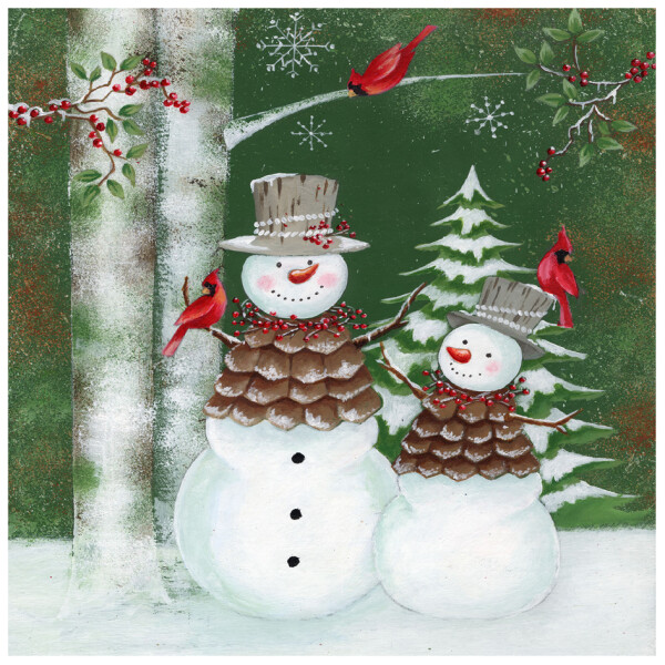 PAPSTAR Weihnachts-Motivservietten "Forest Snowmen"