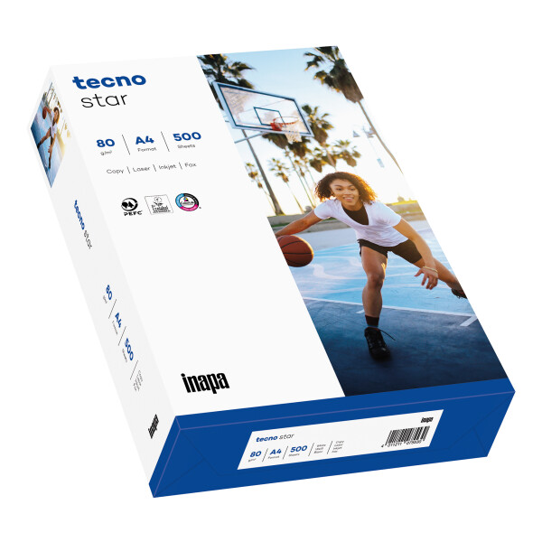 TECNO Star Businesspapier wei&szlig; A4 80g - 1 Karton (2.500 Blatt)