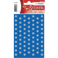 HERMA 4058 Sticker DECOR Sterne 6-zackig, silber Ø...